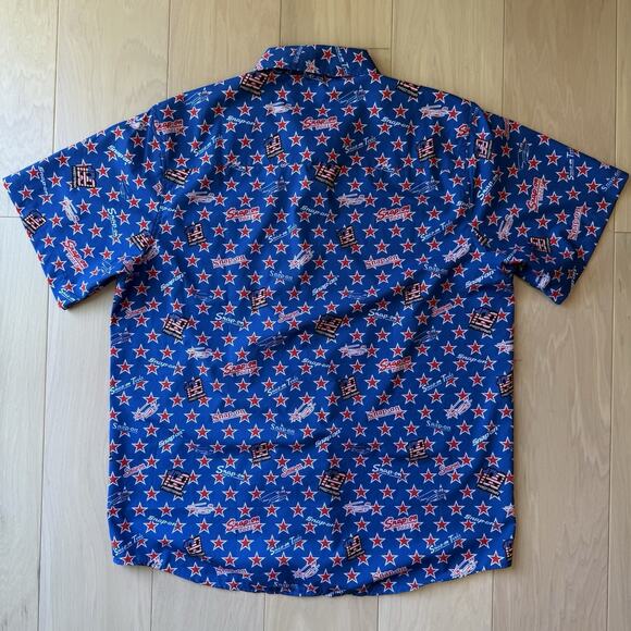 Dixxon Shirt XL Blue Pastrana Snap On Short Sleeve Button Up Casual Workwear - Picture 7 of 8